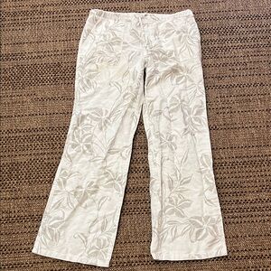 LONDON JEAN Cream Floral Swim Coverup Pants